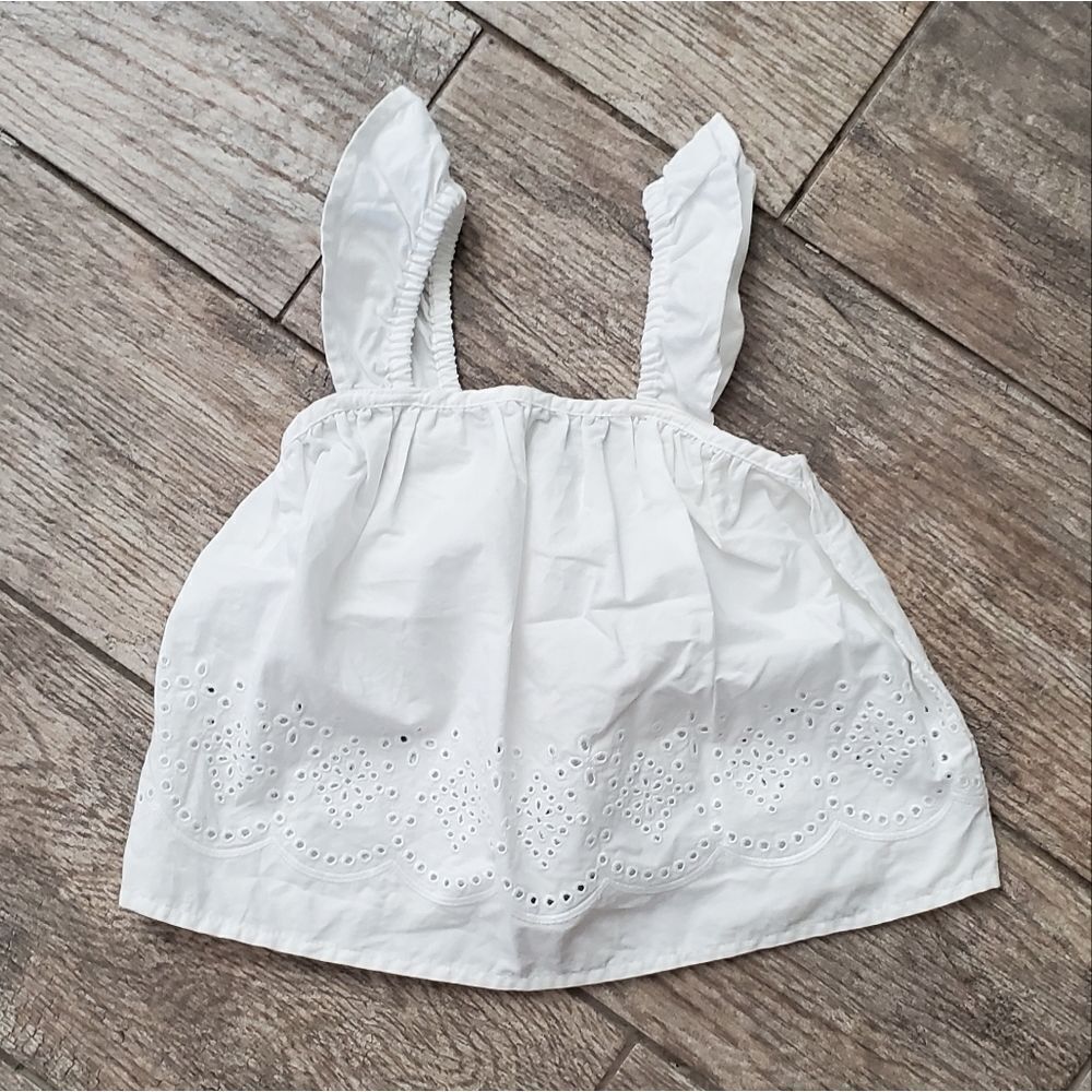 Crazy 8 white boho tank top Size 12-18 Months